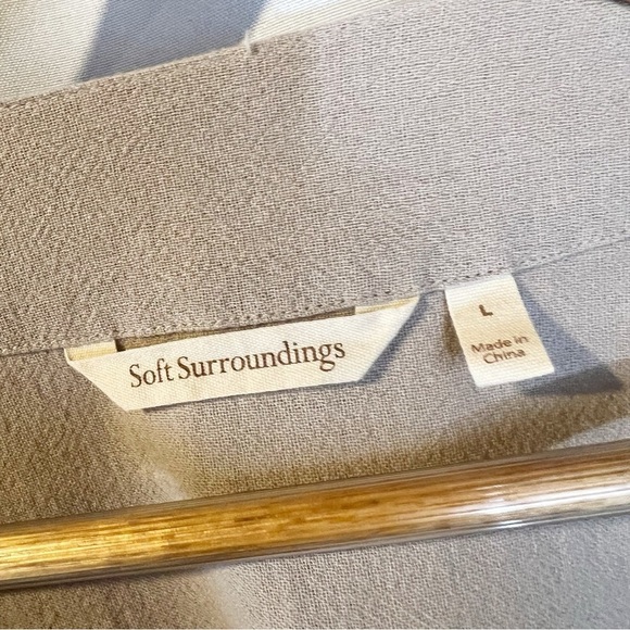 Soft Surroundings Tan Beige Lagenlook Benedetta Gauze Tunic Top Bohemian Boho - Picture 3 of 5